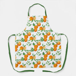 ボタニカルシトラスオレンジ&花ズエプロン エプロン