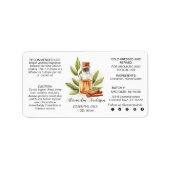 ボタニカルシナモンエッセンシャル油水彩 ラベル (正面)