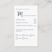 ボタニカルシモダンアンブルーウェディングRSVP エンクロージャーカード (裏面)