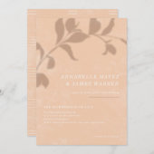 ボタニカルシャドウ結婚式招待状 – オレンジ セーブザデート (正面/裏面)