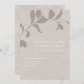 ボタニカルシャドウ結婚式招待状 – グレー セーブザデート (正面/裏面)