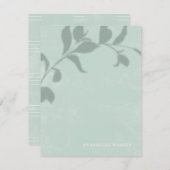 ボタニカルシャドーウィメンズステーショナリー – 緑 ノートカード (正面/裏面)