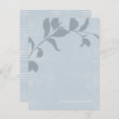 ボタニカルシャドーウィメンズステーショナリー – 青 ノートカード (正面/裏面)
