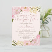 ボタニカルシュガー&スパイスガールベビーシャワー招待状 招待状 (スタンド正面)