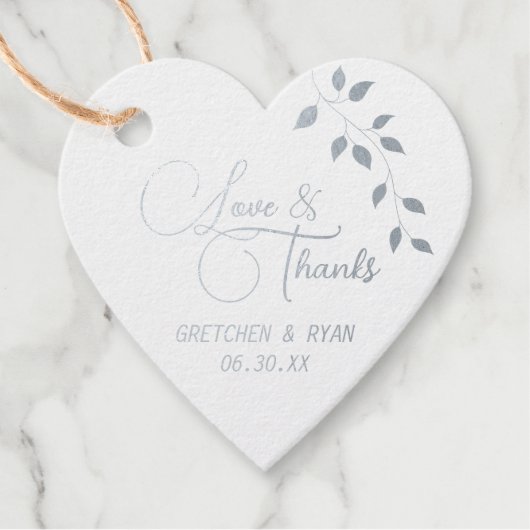 ボタニカルシルバーフォイル+セージグリーンメッセージカード フェイバータグ (正面)