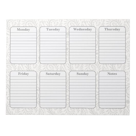 ボタニカルシンプルプランナーウィークリー涙遠くに ノートパッド (正面)