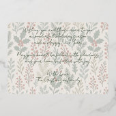 ボタニカルシーズナルグリーティングオンホリーベリー金ゴールド 箔シーズンカード (裏面)