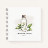 ボタニカルジャスミンエッセンシャル油フローラ水彩 ノートブック (正面)