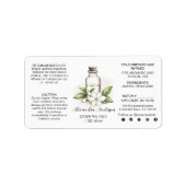 ボタニカルジャスミン必須油水彩色 ラベル (正面)