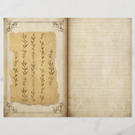 ボタニカルジャビクトリアンーナルページスクラップブック紙