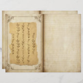 ボタニカルジャビクトリアンーナルページスクラップブック紙 (正面/裏面)