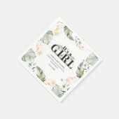 ボタニカルジャングルキレーフカップル赤ちゃんシャワー紙 スタンダードカクテルナプキン (角)