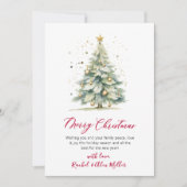 ボタニカルスクリプトツリー非フォトクリスマスカード シーズンカード (正面)