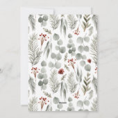 ボタニカルスクリプトツリー非フォトクリスマスカード シーズンカード (裏面)