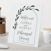 ボタニカルスクリプトミニマルリハーサルディナーウェルカム 台座サイン (インサイチュ)