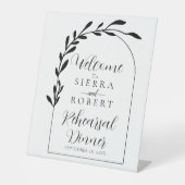 ボタニカルスクリプトミニマルリハーサルディナーウェルカム 台座サイン (正面)