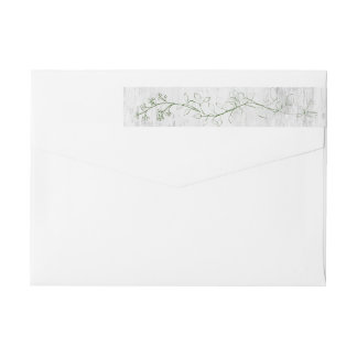 ボタニカルスケッチグリーンラップのまわりに住所 シール ラップアラウンドラベル