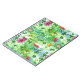 ボタニカルスケッチブックバタフライウォーター色の花 ノートブック (左側)