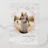 ボタニカルスケッチ楕円フレームグリーン実在 箔シーズンカード (正面)