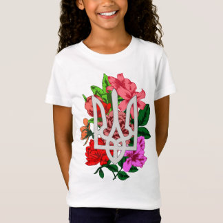 ボタニカルスティルとウクライナのトライデントtryzub T-Shi Tシャツ
