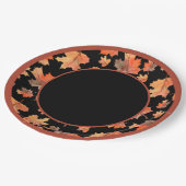 ボタニカルストライプココア&メープル離れズブラック ペーパープレート (アングル)