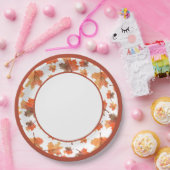 ボタニカルストライプココア&メ離れエデル ペーパープレート (パーティー)