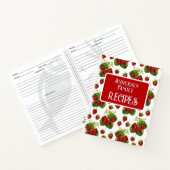 ボタニカルストロベリーイラストレーションプリントレシピ ノートブック (内部)