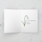 ボタニカルスノードロップパステルフラワー誕生日カード カード (内部)