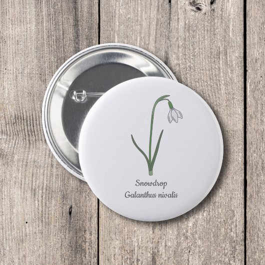 ボタニカルスノードロップパステルフラワー 缶バッジ