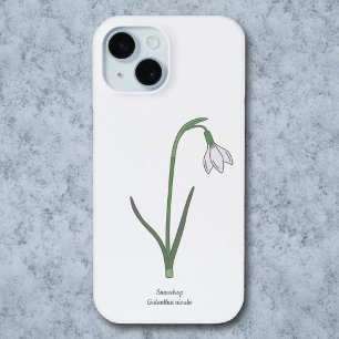 ボタニカルスノードロップパステルフラワー iPhone 15ケース