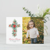 ボタニカルスプリグクリスマスクロス宗教写真 シーズンカード (スタンド正面)
