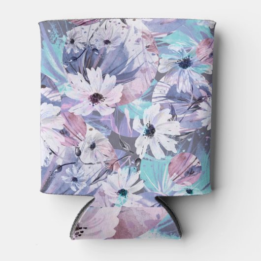 ボタニカルスプレンダー：クリエイティブ水彩模様 缶クーラー (正面)