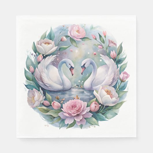 ボタニカルスワンナプキンス スタンダードランチョンナプキン (正面)