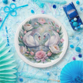 ボタニカルスワン紙プレート ペーパープレート (パーティー)