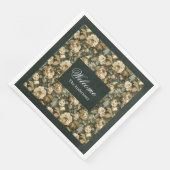 ボタニカルセージのナプキン 高級パステル ダイニングアクセント (コーナー)