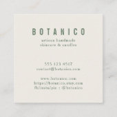 ボタニカルセージクリームフローラシンプルクラシー スクエア名刺 (裏面)