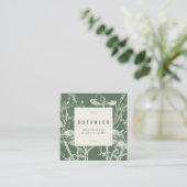 ボタニカルセージグリーンシンプルフローラクラシースクエアS スクエア名刺 (スタンド正面)