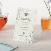 ボタニカルセージグリーンビジネスWiFiパスワード 台座サイン (インサイチュ)