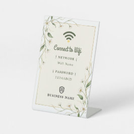 ボタニカルセージグリーンビジネスWiFiパスワード 台座サイン