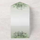 ボタニカルセージグリーンQRコード結婚ズ オールインワン招待状 (外側)