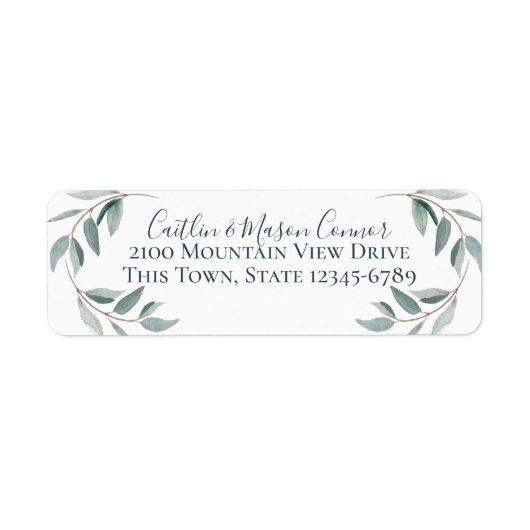 ボタニカルセージ水の色のウィスピー葉の ラベル (正面)