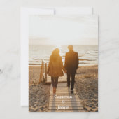 ボタニカルセーブ日付Aztek金ゴールドカラーアクセント 招待状 (裏面)