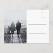 ボタニカルセーブ・ザ・デイト白黒結婚ズテーマ ポストカード (裏面)