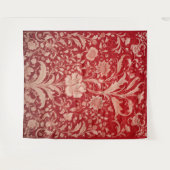 ボタニカルタペストリー – ゴールデンフローラオンレッド タペストリー (正面(横))