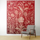 ボタニカルタペストリー – ゴールデンフローラオンレッド タペストリー (インサイチュ)