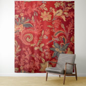 ボタニカルタペストリー – フローラオンレッド タペストリー (インサイチュ)