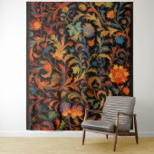 ボタニカルタペストリー – 夜の明るい色 タペストリー (インサイチュ)
