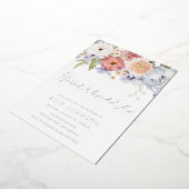 ボタニカルダスティブルーキンセアニェラパーティーシルバー 箔招待状 (回転した状態)