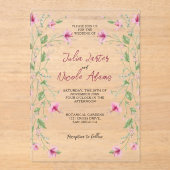 ボタニカルダフォジルデイジー牡丹結婚の花 アクリル招待状 (正面)