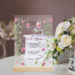 ボタニカルダフォジルデイジー牡丹結婚の花 アクリル招待状